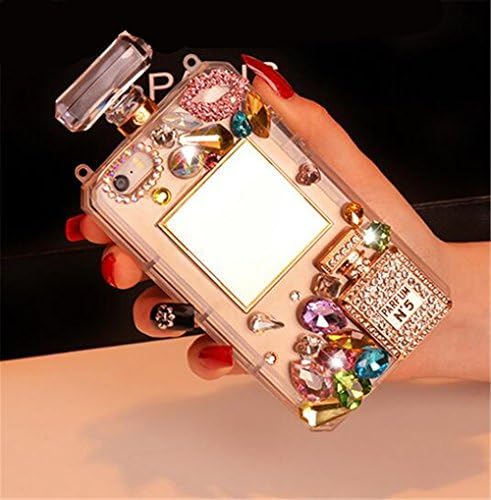 CYZY iPhone 7 Plus Case with Chain,3D Handmade Luxury Bling Diamond Crystal Perfume Bottle Handbag Case for iPhone 7 Plus 5.5 Inch (White)