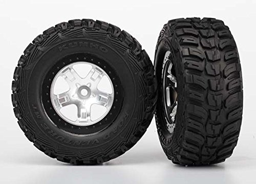 Traxxas 5880 Kumho Tires Pre-Glued on SCT Wheels, Black Beadlock Style (pair)