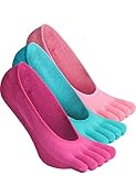 Haslra Women's Excellent Stretch No Show Toe Socks Three types 3 Pairs