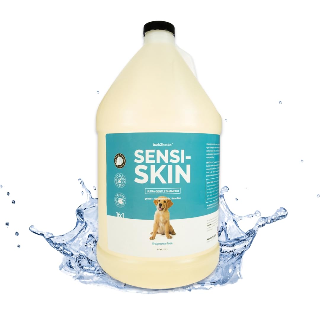 Bark2Basics Sensi-Skin Hypoallergenic Dog Shampoo, 1 Gallon, 3.79 Litre - Sensitive Pet Shampoo, Gentle, No Fragrance, Non-Irritating, Made In The USA