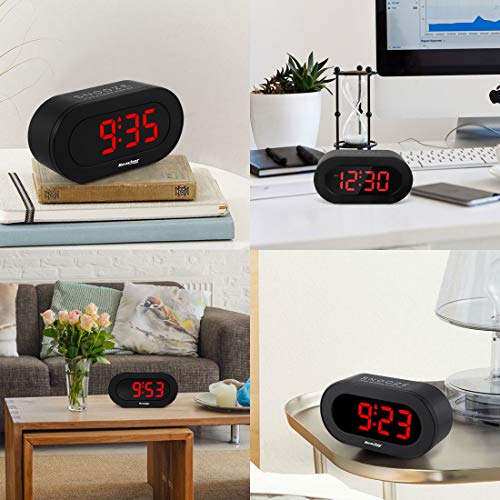 REACHER Small Digital Alarm Clock with Simple Operation, Easy Snooze