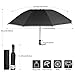 Travel Umbrella, Ace Teah Auto Open Close Folding Umbrella 49.5 Inch with Safe Lock Design and Reflective Strip, waterbreak Teflon Compact Portable Rain Umbrella 10 Ribs, Black