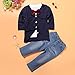 Efaster® 1Set Kids Baby Boys Long Sleeve T-Shirt Tops+Coat+Pants Clothes Outfits (7T)