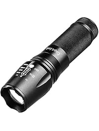 Captink T6 Outdoor waterproof tactical flashlight,Adjustable Focus Torch, 5 Modes,CREE Led Flashlights
