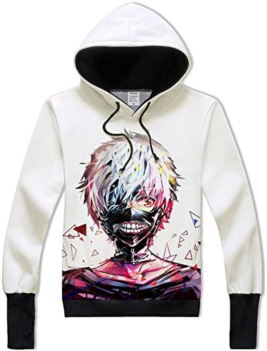 Anime Tokyo Ghoul Cosplay Kaneki Ken Hoodie Sweatshirt for Men Women Teens