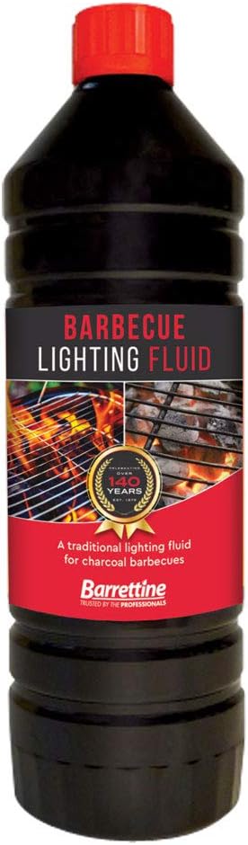 Barrettine 1L BBQ Lighting Fluid Charcoal Barbecue Fast Flame Directional Spout