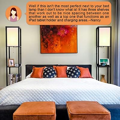 SHINE HAI 3-in-1 Shelf Floor Lamp with 2 USB Ports and 1 Power Outlet, 3-Tiered LED Shelf Floor Lamp, Shelf & Storage… 51Mwm3yxzgL