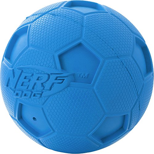 Nerf Dog Soccer Ball Dog Toy with Interactive Squeaker, Lightweight