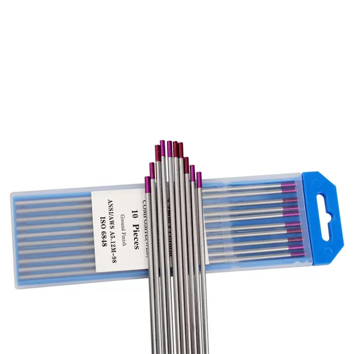 Kwweeoo:10 pcs/1 Box Tungsten Electrode WE3, Tungsten Electrode for TIG Welding, Diameter 1.6 mm, Length 175 mm