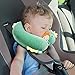 H HOMEWINS Travel Pillow for Kids,Cute Animal Toddler Neck Pillow for Boys Girls,Soft Neck Head Chin Support Pillow,Travel Accessories for Airplane, Car, Train,Recline(Green Dinosaur)