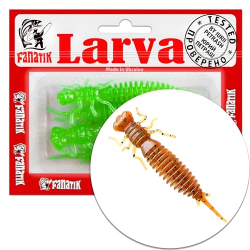 FANATIK Soft Fishing Lures - Larva Baits 1.6cm To 11cm For Jig, Drop Shot, Twister | Scented & Salted