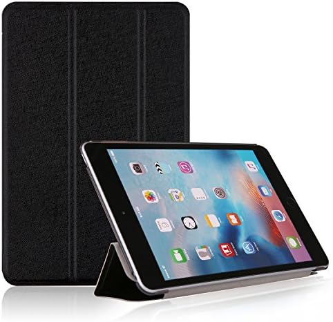 iPad Mini 4 Case, Aickar(TM) Slim Leather Folio Smart Case Cover with Translucent Hybrid Back for Apple iPad Mini 4 with Kickstand Auto Sleep Wake Black