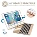 SENGBIRCH Compatible Keyboard case iPad 9.7 2018 - iPad 9.7 2017 - iPad Air 2/1 - iPad Pro 9.7 - 7 Color Backlit Keyboard - 360 Rotation - Auto Weak and Sleep - iPad keyboard case, (9.7, Gold)