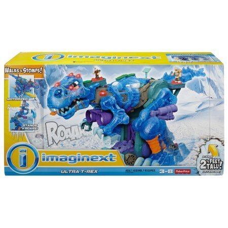 Kids Fisher-Price Imaginext+Ultra T-Rex in Blue, Power Pads