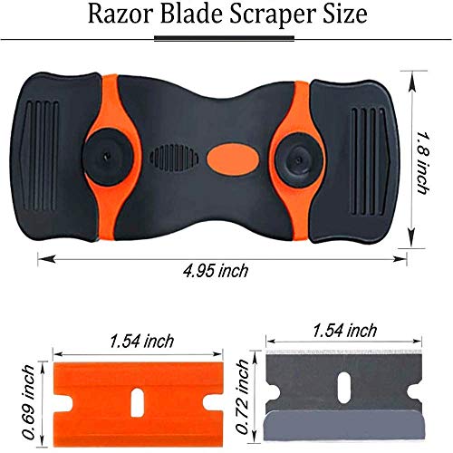 Razor Blade Scraper, Double Edge Window Scraper Tool with 10 Razor