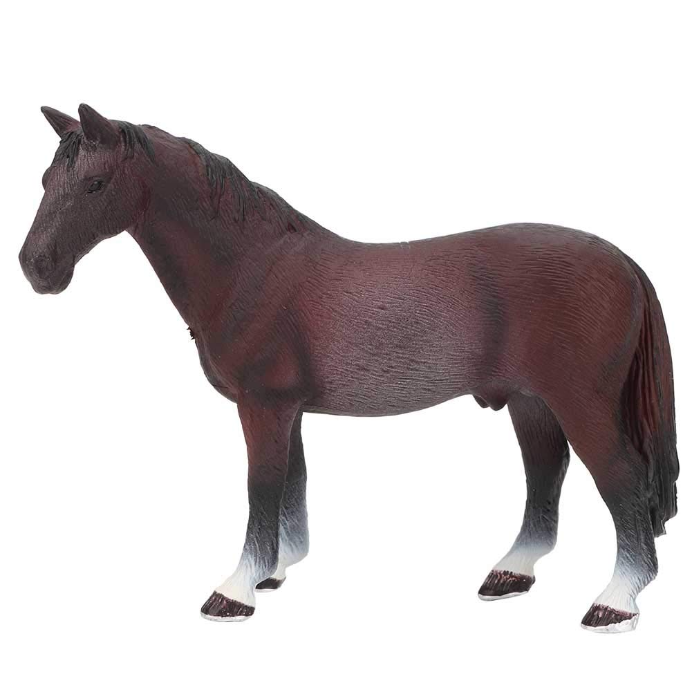 Tnfeeon Solid Plastic Horse Model Toy Large Wild Farm Horse Simulation Toys Model[Dark Brown]
