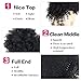 LEOSA Afro Puff Drawstring Ponytail Bun with Bangs Synthetic Short Kinky Curly Ponytail Updo Hair Extensions with Two Clips Natural Looking Curly Women