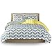 Intelligent Design Cozy Comforter Set Geometric Design Modern All Season Vibrant Color Bedding Set with Matching Sham, Decorative Pillow, Twin/Twin XL, Nadia, Yellow 4 Piece