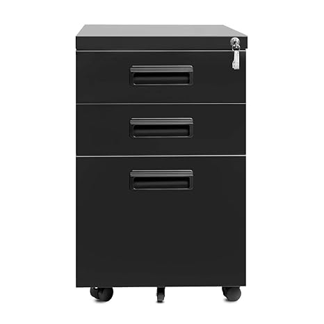 Amazon Com 3 Drawer Mobile File Cabinet With Lock Julyfox 24 5