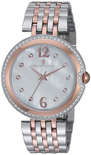 Christian Van Sant Women's 'Jasmine' Quartz Stainless Steel Casual Watch, Color:Two Tone (Model: CV1613)