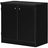 South Shore Morgan Small 2-Door Storage Cabinet, Pure Black (7270722)