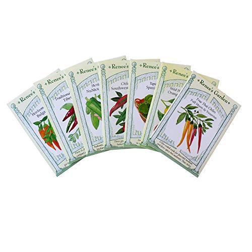 Spicy Hot Chile Pepper Garden Seeds Collection - 8 Seed Packets - Tibetan Lhasa, Suave Habanero, Thai Chile Duo, Padron Spanish Tapas & More - by Renee's Garden