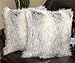 Salvani Inc Faux Fur Pillow Cover Canadian Fox Stone 18 X 18 in - Set of 2