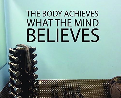 Inspirational Decor, Motivational Wall decal, Kids Room Decor, THE BODY ACHIEVES WHAT THE MIND BELIEVES