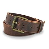 Hanks A1100 Casual Jean Belt - Crazy Horse Leather-Brass Buckle - 36