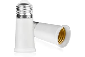 AOZBZ 2 Pack Light Socket Extender - 6.5CM/2.55 Inch E26 Light Bulb Extension Socket E26 to E26 Standard Medium Base Light Bulb Adapter E26 Socket Extender (60W, 110-240V)