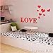 Alrens_DIY(TM) 11pcs Love Letter Hearts DIY Patterns TV Background Decor Mirror Surface Crystal Wall Stickers Acrylic 3D Home Decal Living Room Murals Wall Paper adesivo de Parede (Red)