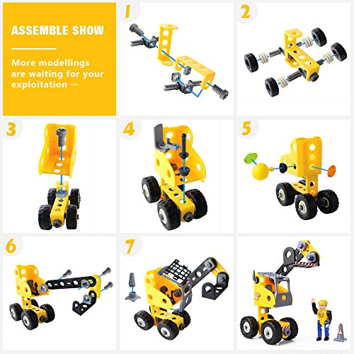 Betheaces Building Blocks Construction Stem Toys 3-in-1 Transform Truck Airplane Crane Puzzles for Kids Boys Girls Children Assembling Engineering Take Apart Gift