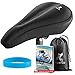 SuperSo Bike Gel Seat Cushion Cover - Premium Padded Bike Saddle - Comfortable Alternative Bicycle Cover for Passionate Cyclists (Black Medium-Narrow)