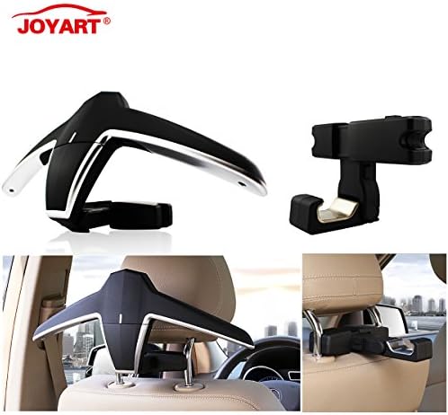 Joyart Car Back Seat Headrest Coat Hanger and Storage Hooks Vehicle Universal Foldable Multi-Purpose Hanging Holder for Jacket Clothes Handbag Grocery Bag