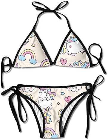 Eplus Fat Unicorn Pattern Two Piece Sexy Bikini Swimsuit For Women Bikini Bathing Suit