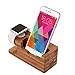 Watch Stand, AICase iWatch Bamboo Wood Charging Holder for Apple Watch & iPhone X/ 8/8 Plus/ 7 Plus 6 6 Plus 5S 5 (Light Brown)