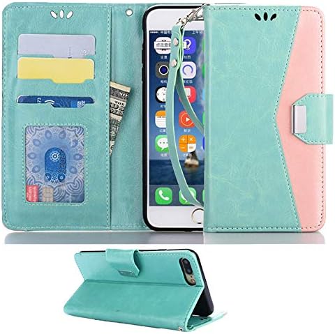 Huawei Y7 2018/Y7 Prime 2018 Case, Suordii 3 Card Holder PU Leather Magnetic Wallet Cover for Huawei Honor 7C/Huawei Y7 2018/Y7 Prime 2018 -Mint Green