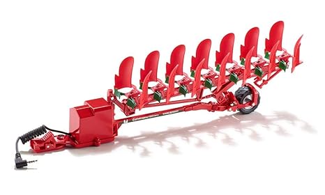 SIKU 6783, Drehpflug, 1:32, Ferngesteuert, Für SIKU CONTROL Fahrzeuge mit Anhängerkupplung, Metall/Kunststoff, Rot