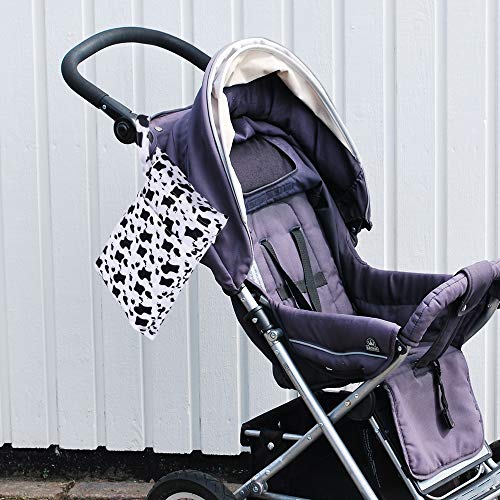 Wet Bags, 3pcs Baby Waterproof Wet and Dry Bags by Haneye, Two Zippered Pockets for Wet or Dry Clothes, Reusable Diaper Organizer, with A Free Small Changing Pad.