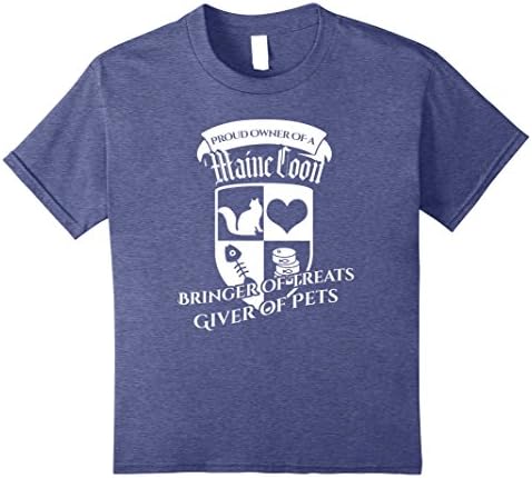 Kids Proud Owner of Main Coon Cats Funny Cute Family Treat 12 Heather Blue