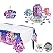 My Little Pony Mega Birthday Party Supplies Pack For 16 Guests With Prismatic Plates, Napkins, Tablecover, Candle, Swirl Decoration, Birthday Add An Age Banner, Table Decorating Kit, and Exclusive Pin