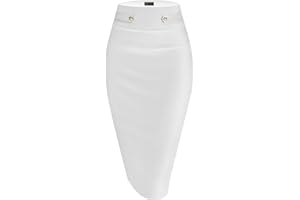 Hybrid & Company Womens Pencil Skirt Premium Nylon Ponte Stretch Office Made in The USA Below Knee