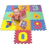 Matney Foam Mat of Number Puzzle Pieces– Great for Kids to Learn and Play – Interlocking Puzzle Pieces