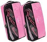 Travel Shoe Bag Value Pack by Baglane - Set of 2 Nylon Shoe Packing Organizers (Pink)