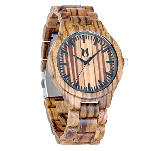 Men's Wooden Watch,Handmade Vintage Quartz Watches for Groomsmen Gift, Natural Wood Wrist Watch for Men