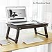 SONGMICS Laptop Desk, Folding Lap Tray, Bamboo Bed Desk with Tilting Top, Small Drawer, for Home Office, Bedroom, Brown ULLD01Z