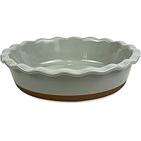 Mora Ceramic Pie Pan for Baking - 9 inch - Deep and Fluted Pie Dish for Old Fashion Apple Pie, Quiche, Pot Pies, Tart, etc - 