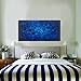 MyArton Textured Abstract Squares Canvas Wall Art Hand Painted Modern Dark Blue Oil Painting for Decoration Ready to Hang 48x24inch
