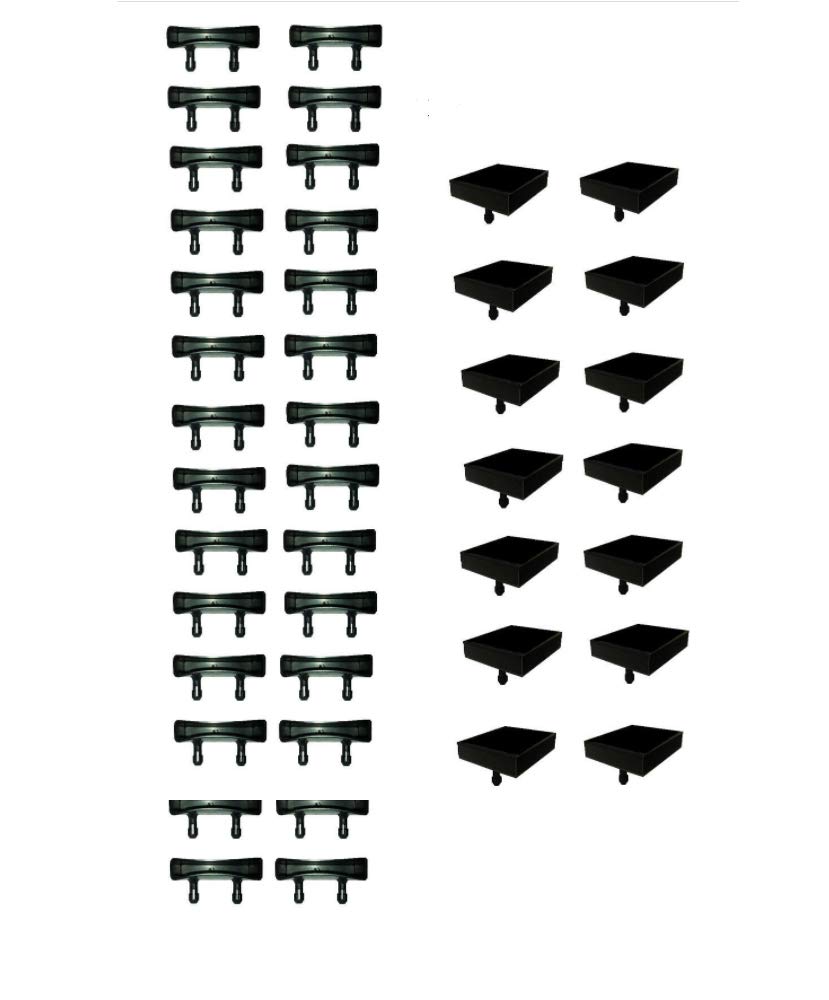 Slatted Frame Brackets 28 Side Brackets 14 Centre Brackets Modern 63mm Black