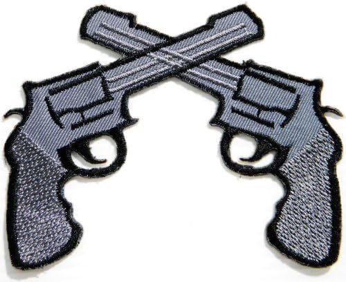 Gun Pistol Shotgun Cowboy Shooting Game Army Military Logo Jacket Uniform Patch Sew Iron on Embroidered Sign Badge Costume